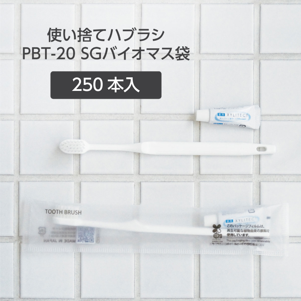 歯ブラシ PBT-20 超先細植毛 薬用歯磨き粉3g SGBMⅡ (250本)