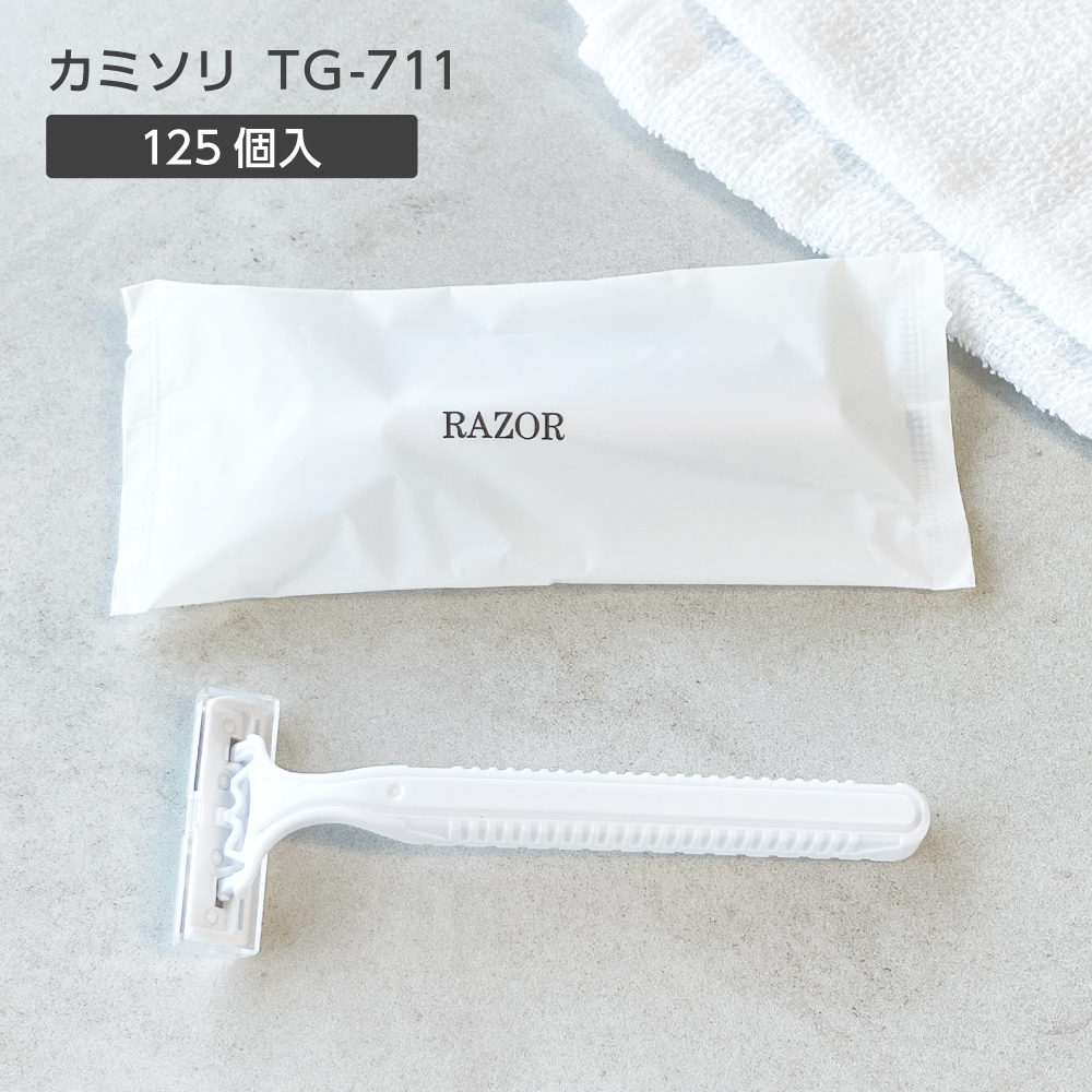 カミソリ TG-711 DORCO 2枚刃 首振り マット袋 (125個)