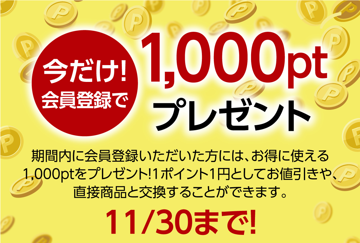 今だけ1000ptプレゼント