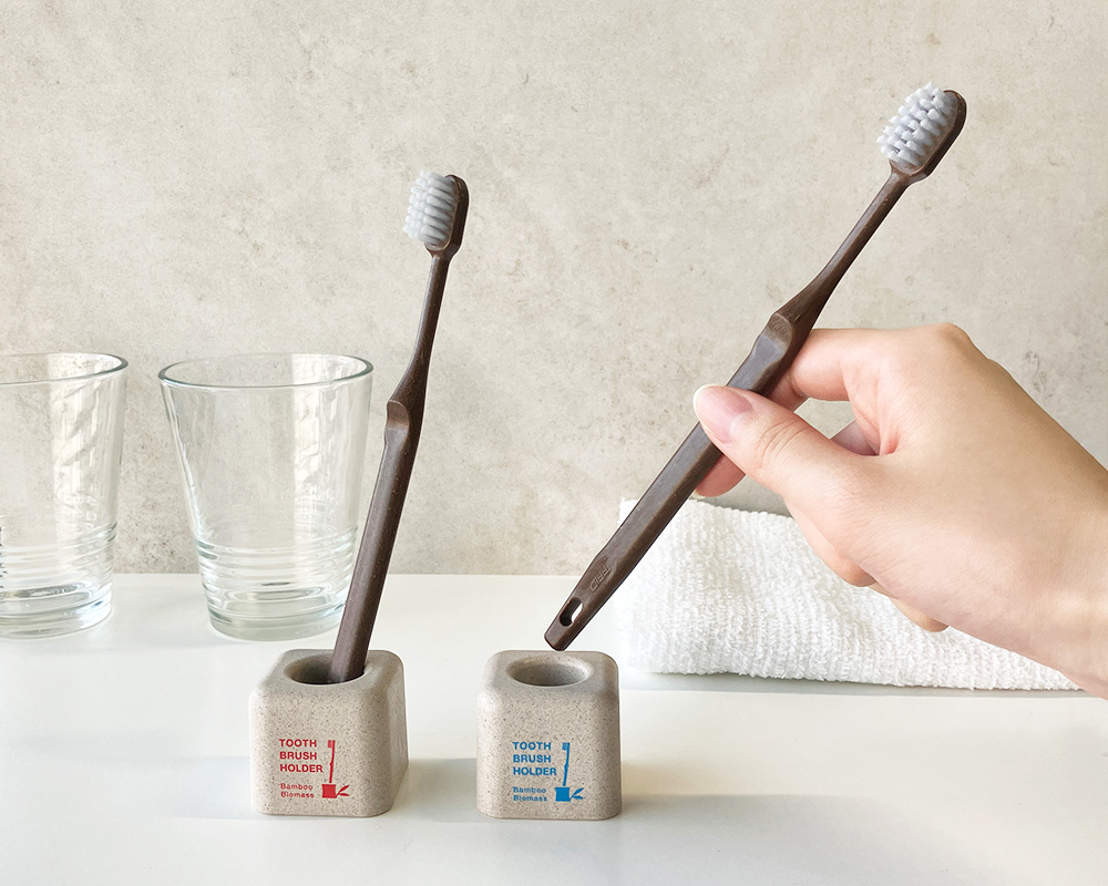_使用イメージ 旅館・ホテル向け歯ブラシスタンド｜取り間違い防止と環境配慮を両立するバイオマス製品